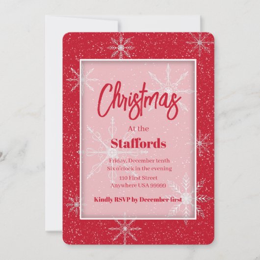 Christmas Shadowbox Silver Uitnodiging (Voorkant)