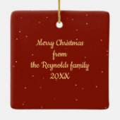 Christmas Shar-Pei Dog With Santa Hat Keramisch Ornament (Achterkant)