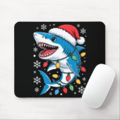 Christmas Shark Santa Hat Wrapped Lights Holiday S Muismat (Met muis)