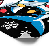 Christmas Shark Santa Hat Wrapped Lights Holiday S Poster (Hoek)