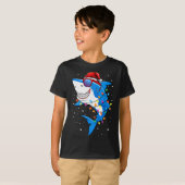 Christmas Shark Shirt Xmas Funny Santa Shark (Voorkant volledig)