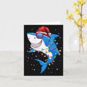 Christmas Shark Shirt Xmas Funny Santa Shark  Kaart (Gele Bloem)