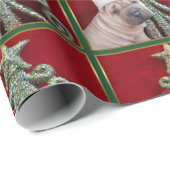 Christmas Sharpei dog Cadeaupapier (Rol Hoek)