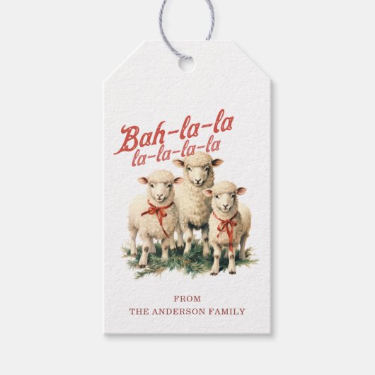Christmas Sheep Gift Labels Cadeaulabel (Voorkant)