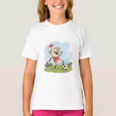 Christmas Sheep playing soccer T-shirt (Voorkant)