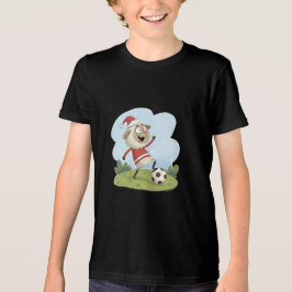 Christmas Sheep playing soccer Tri-Blend Shirt