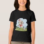 Christmas Sheep playing soccer Tri-Blend Shirt (Voorkant)