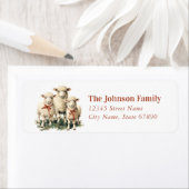 Christmas Sheep Retour Adreslabels Etiket (Insitu)