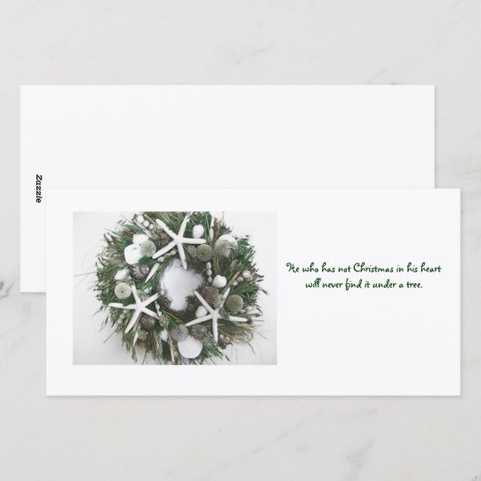 Christmas Shell Wreath Feestdagenkaart (Voorkant / Achterkant)