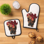 Christmas Sheltie Ovenwant & Pannenlap Set (Top down)