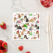 Christmas Sheltie Shetland Sheepdog Napkins Servet (Insitu)