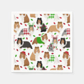 Christmas Sheltie Shetland Sheepdog Napkins Servet (Voorkant)