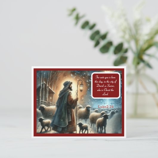 Christmas Shepherd Briefkaart (Staand voorkant)