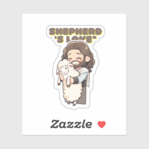 Christmas Shepherd's Love with Lamb voor Holiday J Sticker