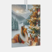 Christmas Shetland Sheepdog Holiday  Glas Ornament (Voorkant Rechts)