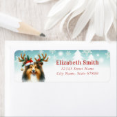 Christmas Shetland Sheepdog Retour Adreslabels Etiket (Insitu)