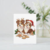 Christmas Shetland Sheepdogs Briefkaart (Staand voorkant)