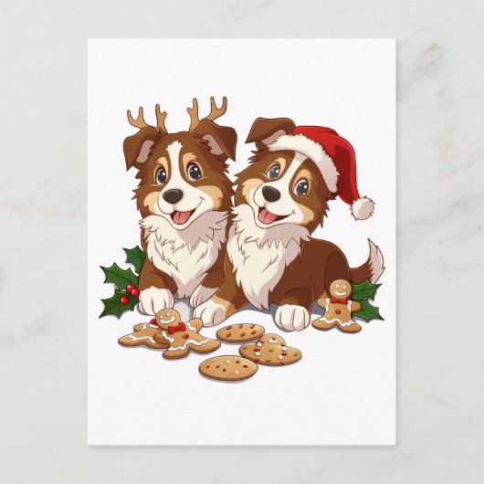 Christmas Shetland Sheepdogs Briefkaart (Voorkant)