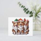 Christmas Shetland Sheepdogs Briefkaart (Staand voorkant)