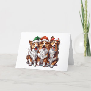 Christmas Shetland Sheepdogs Feestdagen Kaart