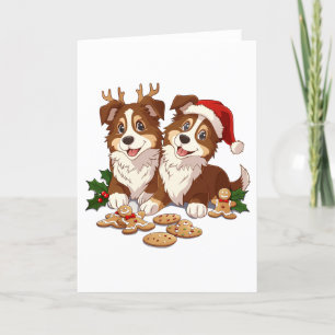Christmas Shetland Sheepdogs Feestdagen Kaart