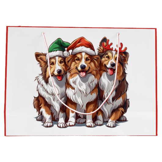 Christmas Shetland Sheepdogs Groot Cadeauzakje (Achterkant)