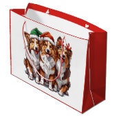Christmas Shetland Sheepdogs Groot Cadeauzakje (Achterkant Gekanteld)