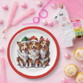 Christmas Shetland Sheepdogs Papieren Bordje (Feest)
