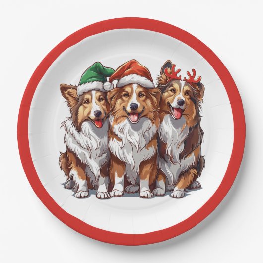 Christmas Shetland Sheepdogs Papieren Bordje (Voorkant)