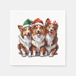 Christmas Shetland Sheepdogs Servet