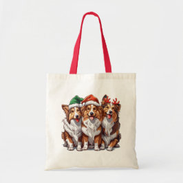 Christmas Shetland Sheepdogs Tote Bag