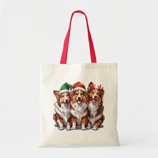 Christmas Shetland Sheepdogs Tote Bag (Voorkant)
