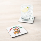 Christmas Shiba Inu Coaster: Merry Woofmas Bier Onderzetter (Rechterzijde)