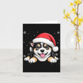 Christmas Shiba Inu Dog Wearing Santa Hat Pet Anim Kaart (Gele Bloem)