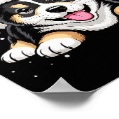 Christmas Shiba Inu Dog Wearing Santa Hat Pet Anim Poster (Hoek)