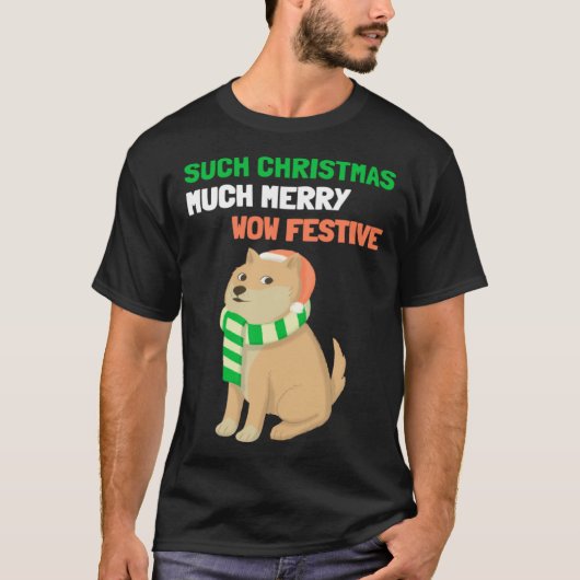 Christmas Shiba Inu Doge Memes T-shirt (Voorkant)