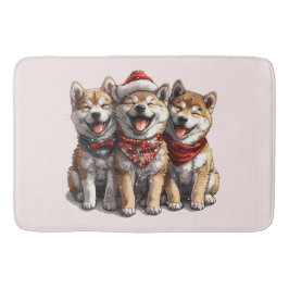 Christmas Shiba Inu Santa Dogs Badmat