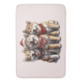 Christmas Shiba Inu Santa Dogs Badmat (Voorkant Verticaal)