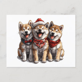 Christmas Shiba Inu Santa Dogs Briefkaart