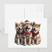 Christmas Shiba Inu Santa Dogs Briefkaart (Voorkant / Achterkant)