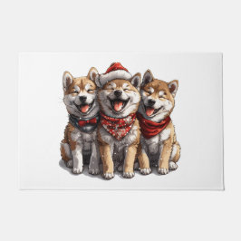 Christmas Shiba Inu Santa Dogs Deurmat