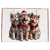 Christmas Shiba Inu Santa Dogs Groot Cadeauzakje (Achterkant)
