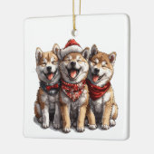 Christmas Shiba Inu Santa Dogs Keramisch Ornament (Links)