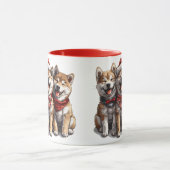 Christmas Shiba Inu Santa Dogs Mok (Midden)
