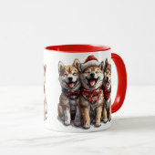 Christmas Shiba Inu Santa Dogs Mok (Voorkant rechts)