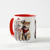 Christmas Shiba Inu Santa Dogs Mok (Voorkant links)