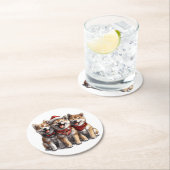 Christmas Shiba Inu Santa Dogs Ronde Kartonnen Onderzetter (Insitu)