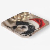 Christmas Shih Tzu Dog With Santa Hat Papieren Bordje (Gebogen)