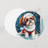 Christmas Shih Tzu Santa Dog Feestdagenkaart (Voorkant / Achterkant)