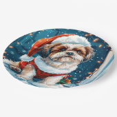 Christmas Shih Tzu Santa Dog Papieren Bordje (Gekanteld)